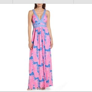 Lilly Pulitzer Taryn maxi flamenco size 0 NWT
